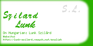 szilard lunk business card